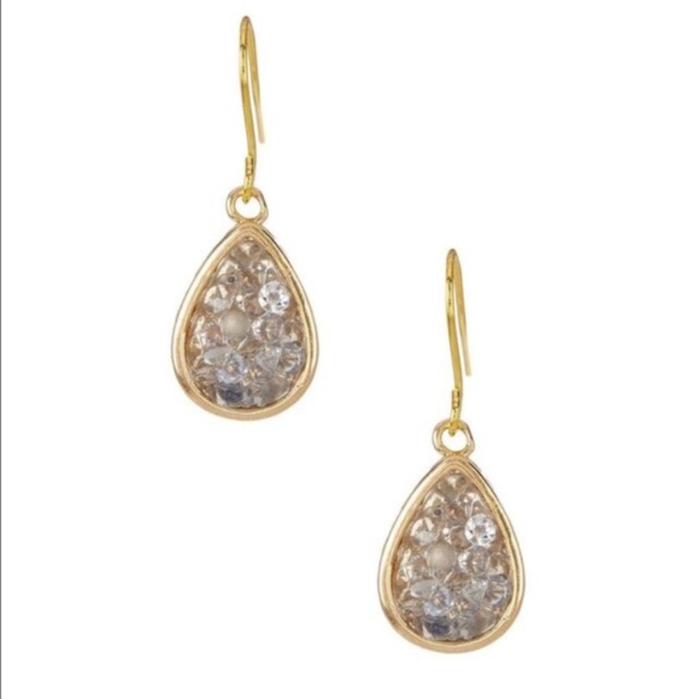 Eardrop Gray Rock Crystal Earrings E600GY